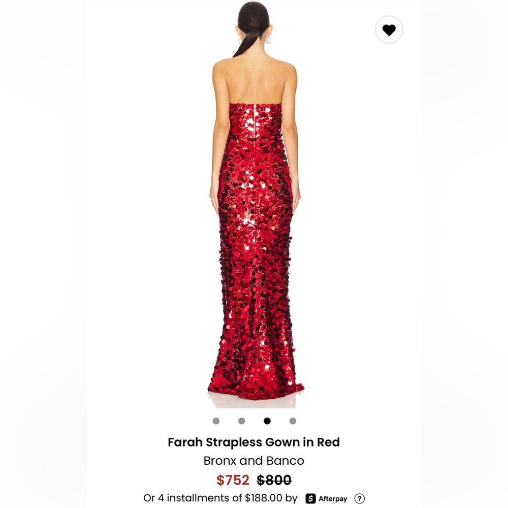 Bronx and Banco Farah Strapless Gown in Red XS